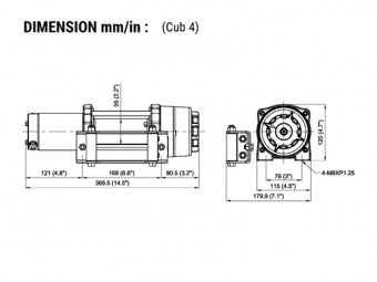 Лебідка COMEUP ATV Cub 4 std 12V 123920 - Фото 1