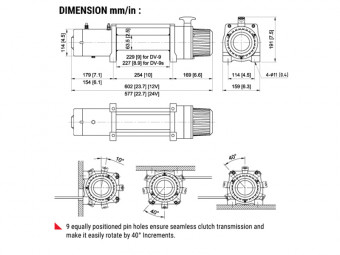 Лебідка COMEUP DV-9 12V 4082 кг 856329 - Фото 1