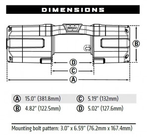 Лебідка електрична WARN AXON 55-s ATV 12V 101150 - Фото 0