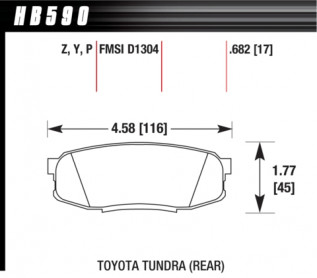 Гальмівні колодки HAWK Super Duty TLC200/LX570, задні HB590P.682 - Фото 1