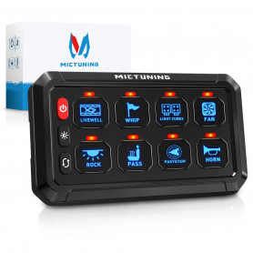 Панель керування додатковим електрообладнанням 12/24V на 8 кнопок Mictuning