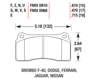 Колодки гальмівні під 4-ох поршневий гальмівний супорт BREMBO, комплект (4 шт.) - Фото 1