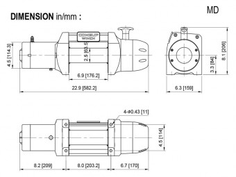 Лебідка COMEUP Seal MadX 8.0s MD (без тросу) 12V 3630 кг 296155 - Фото 2