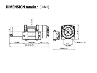 Лебідка COMEUP ATV Cub 3 std 12V 123561 - Фото 1